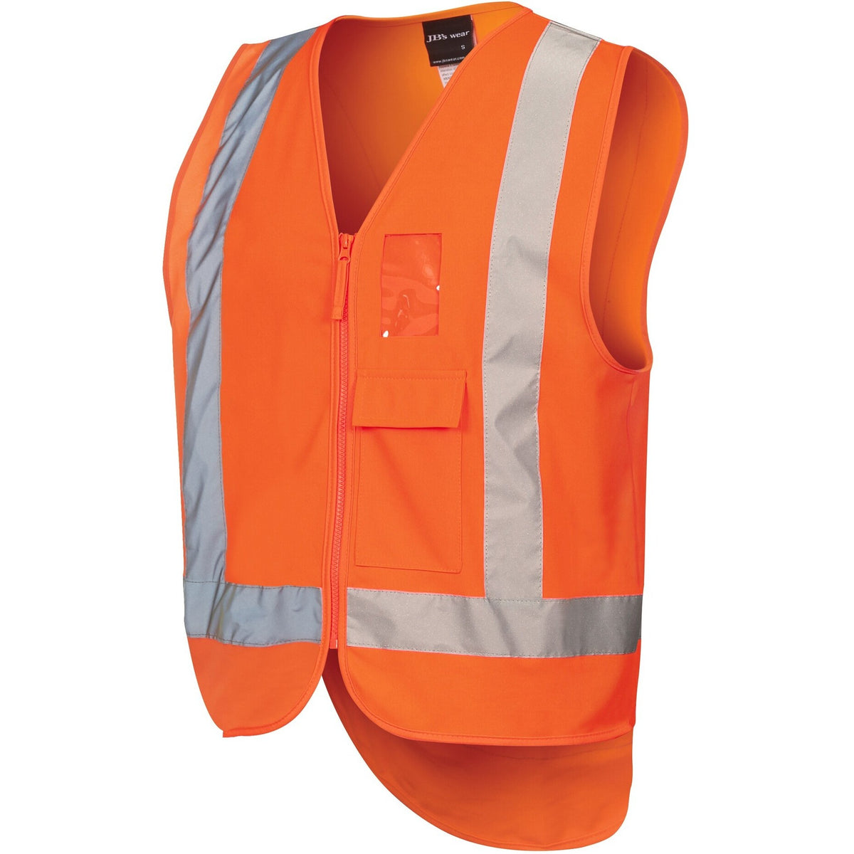 JB's Wear 6DNDT Hi Vis Zip (D+N) TTMC-W Vest - Side View | color:Orange|view:side