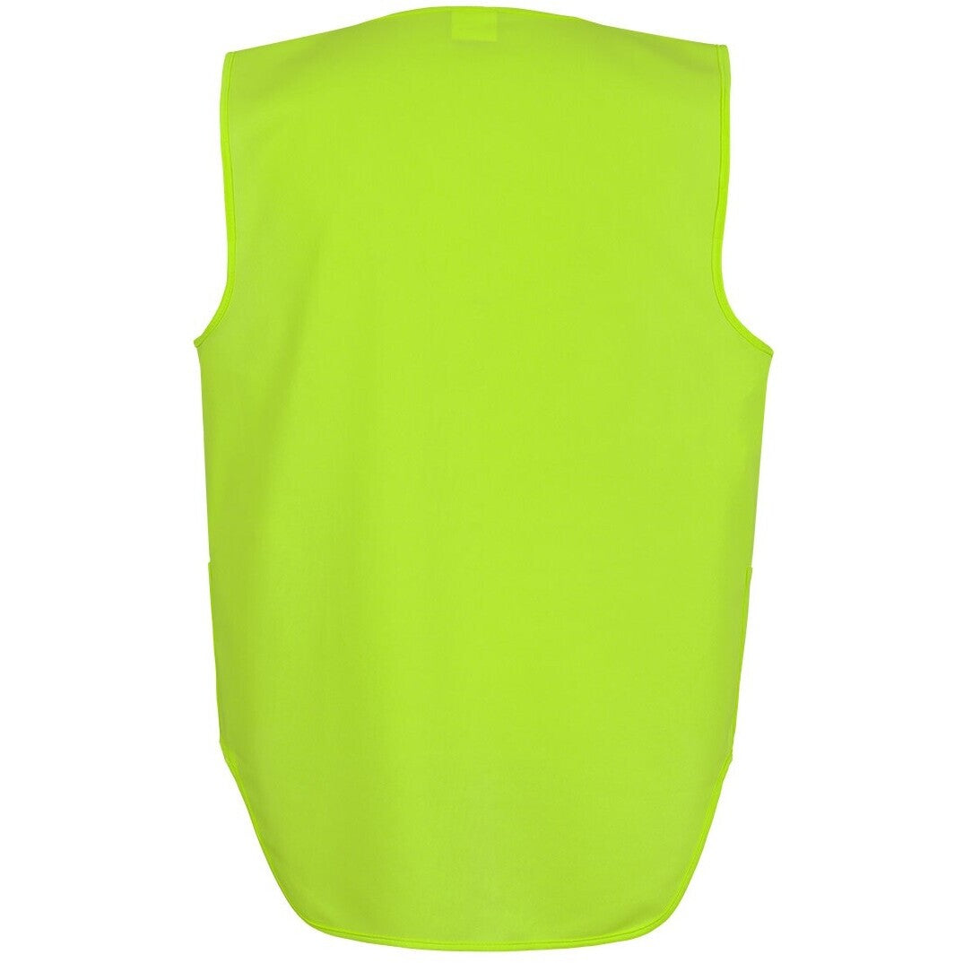 JB's Wear 6HVSW Hi Vis Zip Drop Tail Safety Vest - Back View | color:Lime|view:back