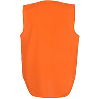 JB's Wear 6HVSW Hi Vis Zip Drop Tail Safety Vest - Back View | color:Orange|view:back