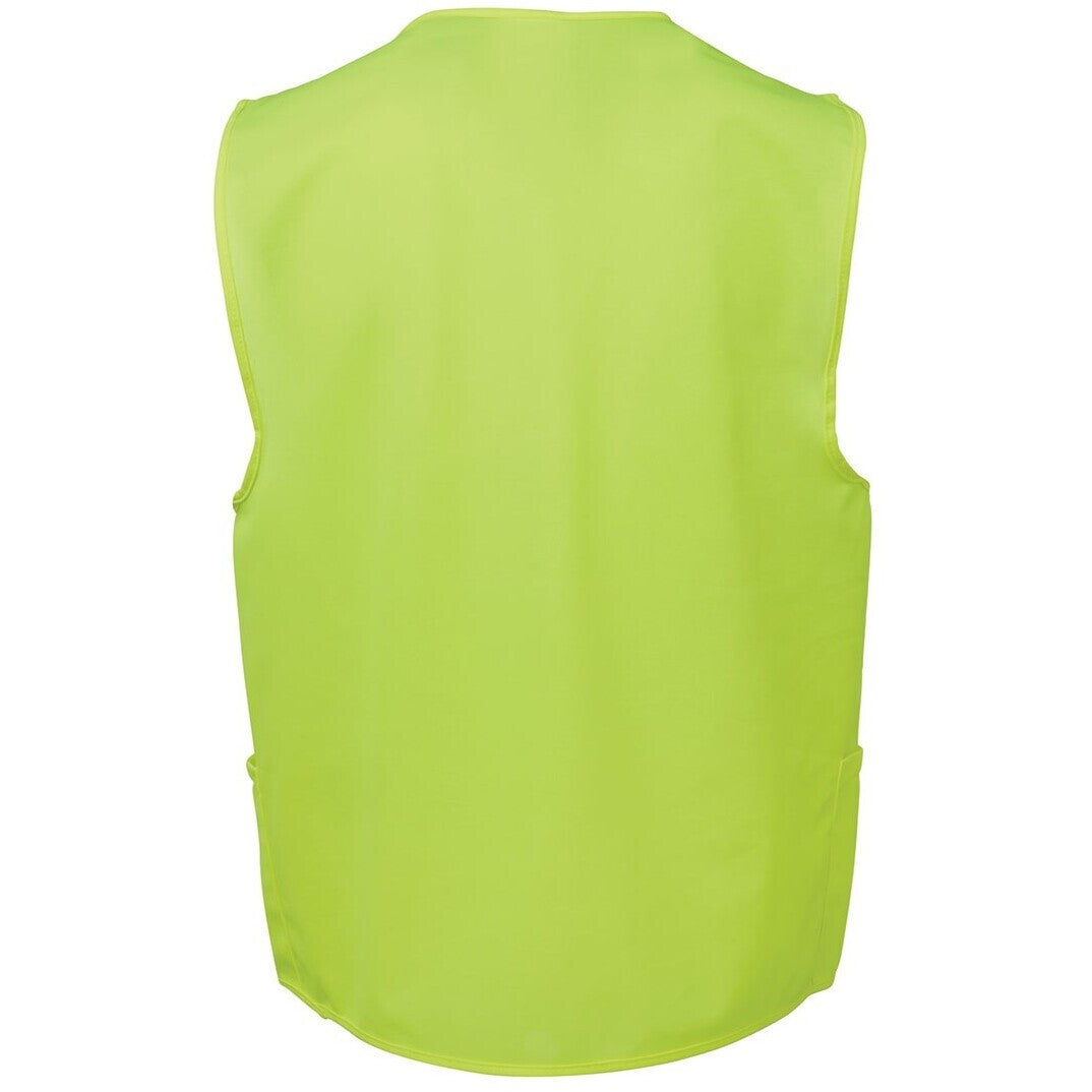 JB's Wear 6HVSZ Hi Vis Zip Safety Vest - Back View | color:Lime|view:back