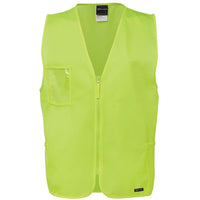 JB's Wear 6HVSZ Hi Vis Zip Safety Vest - Front View | color:Lime|view:front
