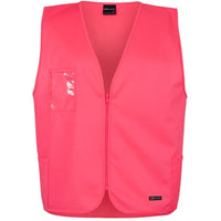JB's Wear 6HVSZ Hi Vis Zip Safety Vest - Front View | color:Pink|view:front