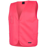 JB's Wear 6HVSZ Hi Vis Zip Safety Vest - Side View | color:Pink|view:side