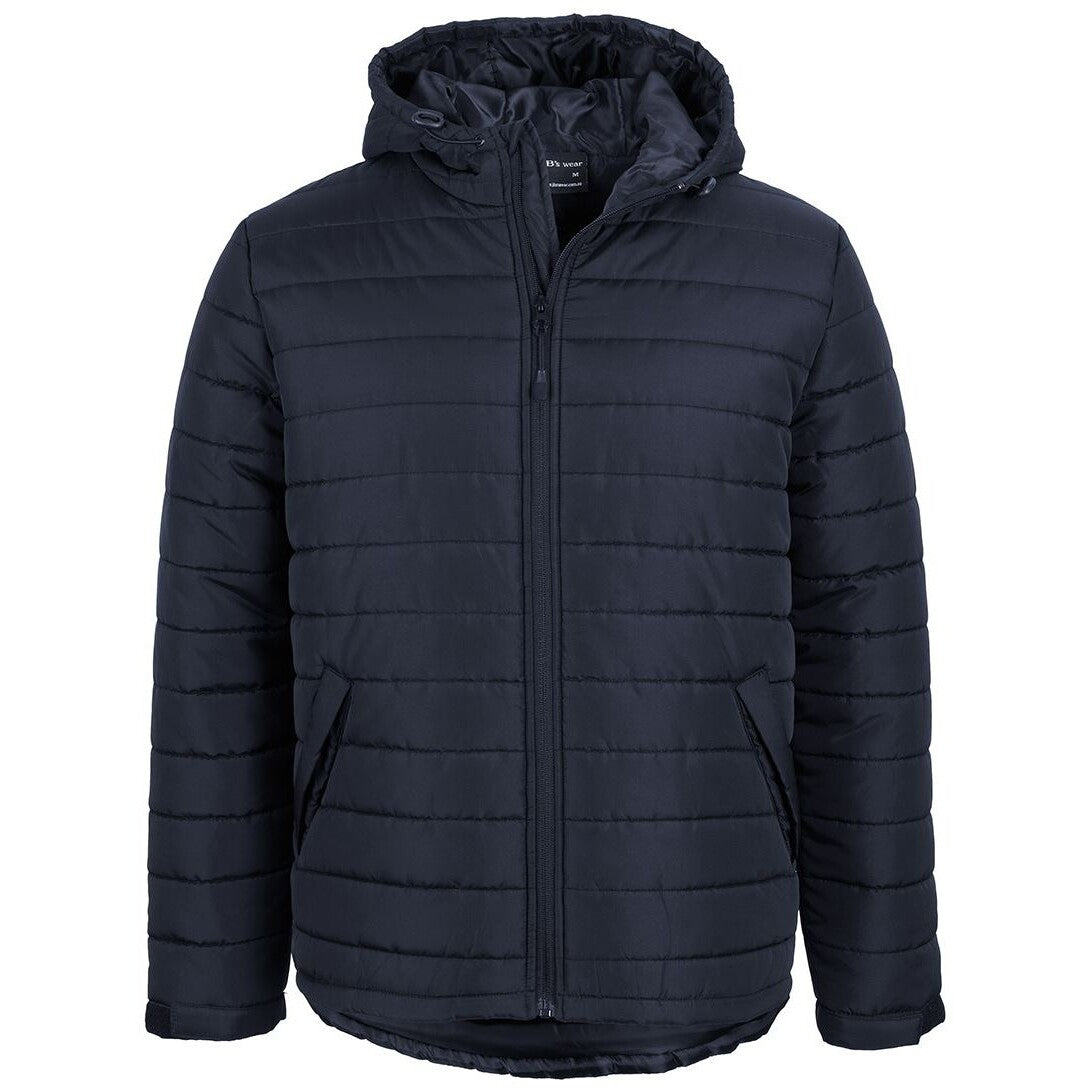 JB's Wear 3AHJ Hooded Puffer Jacket - Front View | color:Navy|view:front
