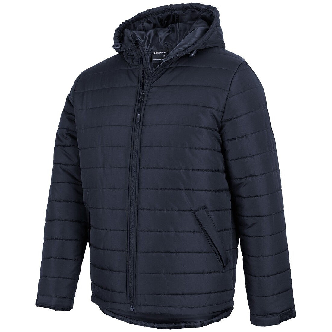 JB's Wear 3AHJ Hooded Puffer Jacket - Side View | color:Navy|view:side