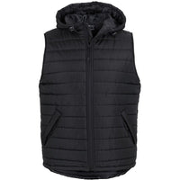 JB's Wear 3AHV Hooded Puffer Vest - Front View | color:Black|view:front