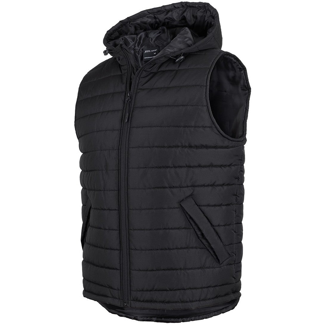 JB's Wear 3AHV Hooded Puffer Vest - Side View | color:Black|view:side
