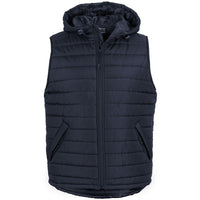 JB's Wear 3AHV Hooded Puffer Vest - Front View | color:Navy|view:front