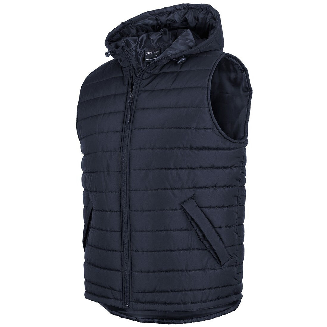JB's Wear 3AHV Hooded Puffer Vest - Side View | color:Navy|view:side