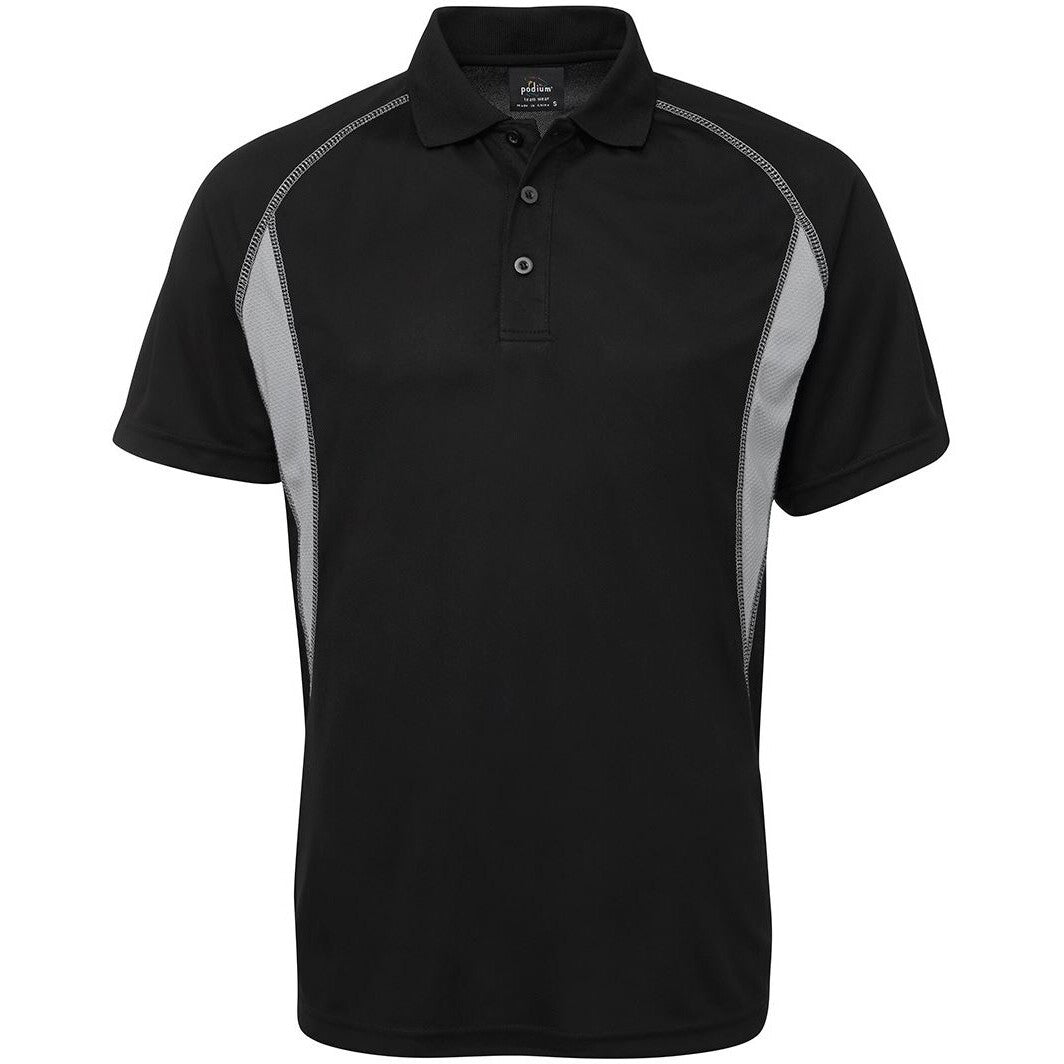 JB's Wear 7IP Insert Polo - Front View | color:Black/Grey|view:front