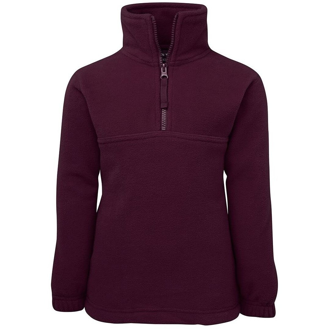 JB's Wear 3KP Kids 1/2 Zip Polar - Front View | color:Maroon|view:front