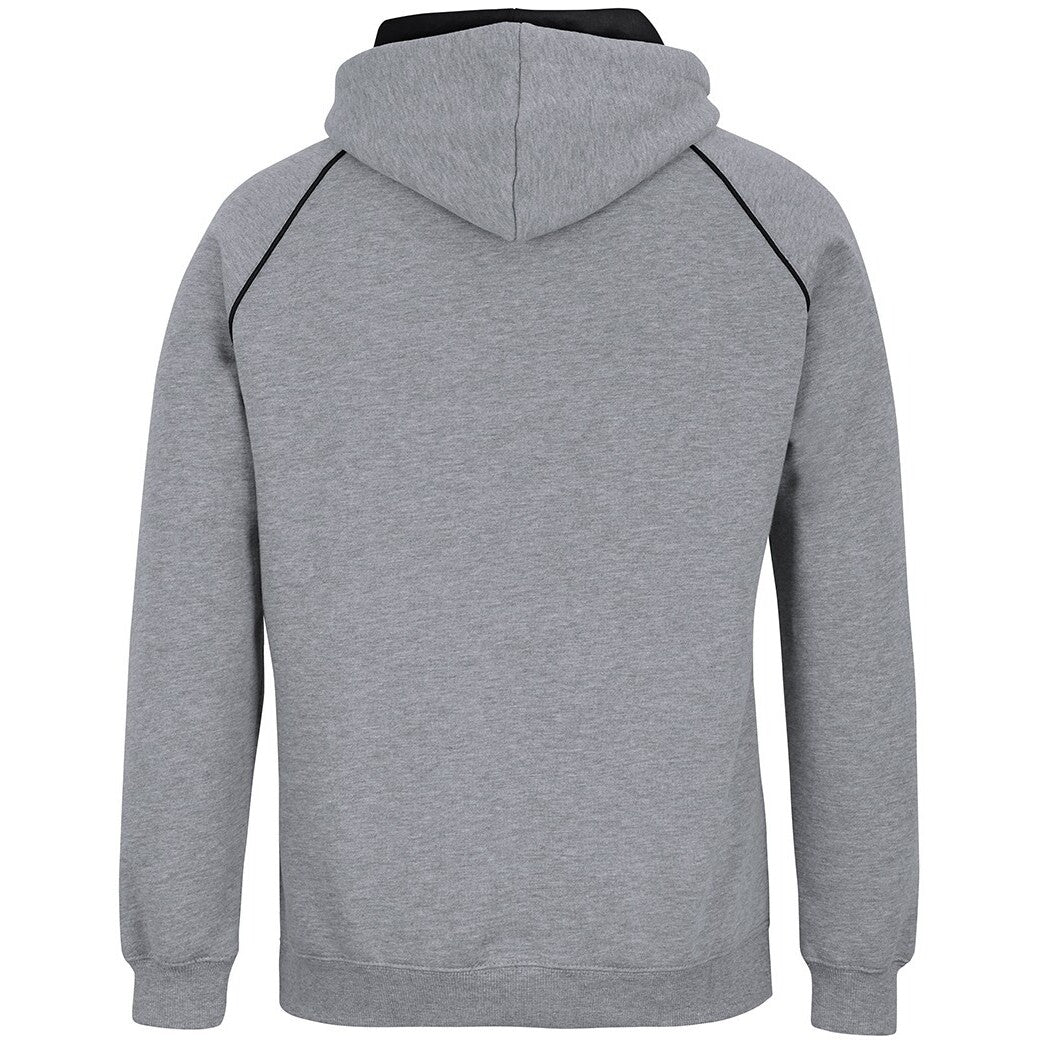 JB's Wear 3CFH Kids & Adults Contrast Fleecy Hoodie - Back View | color:13% Marle/Black|view:back