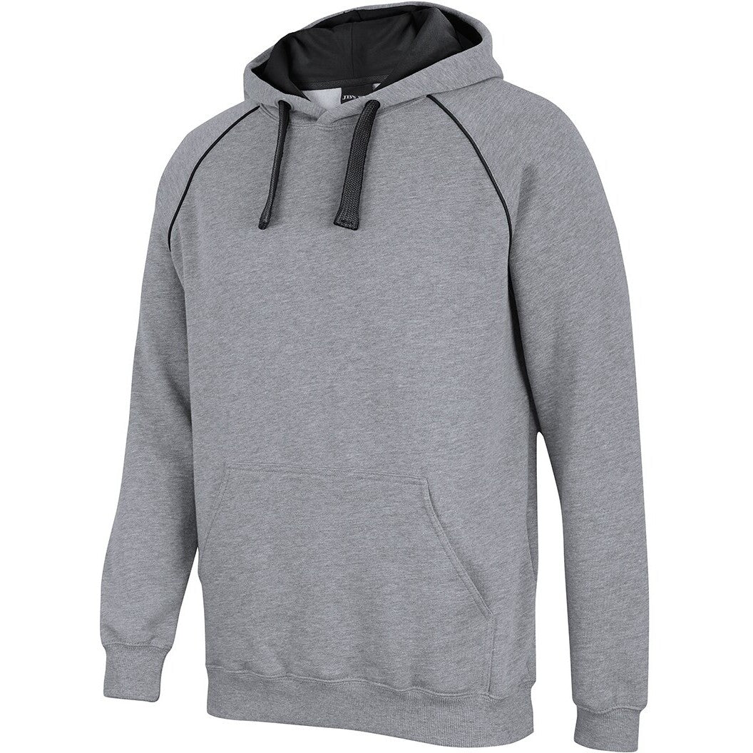 JB's Wear 3CFH Kids & Adults Contrast Fleecy Hoodie - Side View | color:13% Marle/Black|view:side