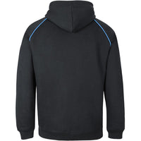JB's Wear 3CFH Kids & Adults Contrast Fleecy Hoodie - Back View | color:Black/Aqua|view:back