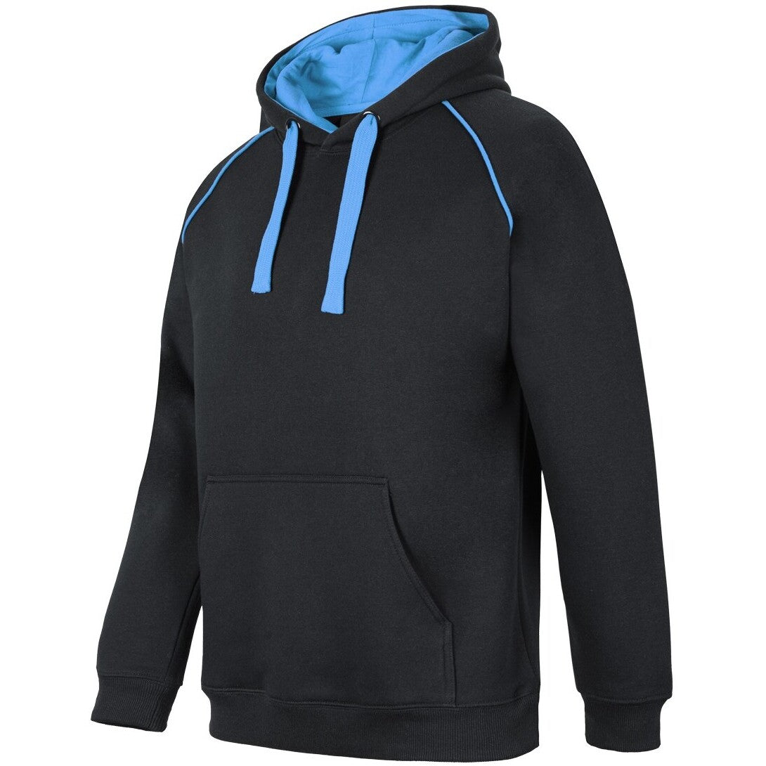 JB's Wear 3CFH Kids & Adults Contrast Fleecy Hoodie - Side View | color:Black/Aqua|view:side