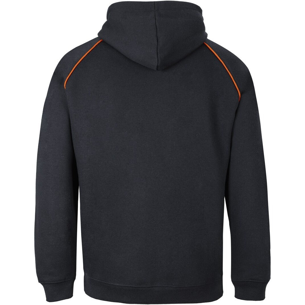 JB's Wear 3CFH Kids & Adults Contrast Fleecy Hoodie - Back View | color:Black/Orange|view:back