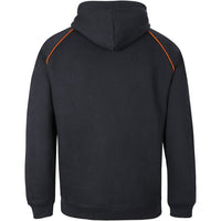 JB's Wear 3CFH Kids & Adults Contrast Fleecy Hoodie - Back View | color:Black/Orange|view:back