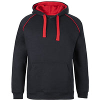JB's Wear 3CFH Kids & Adults Contrast Fleecy Hoodie - Front View | color:Black/Red|view:front
