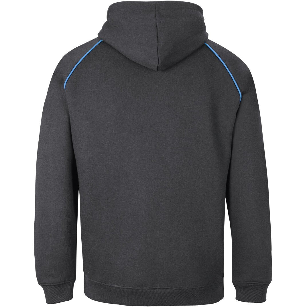 JB's Wear 3CFH Kids & Adults Contrast Fleecy Hoodie - Back View | color:Gunmetal/Aqua|view:back