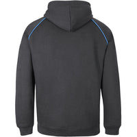 JB's Wear 3CFH Kids & Adults Contrast Fleecy Hoodie - Back View | color:Gunmetal/Aqua|view:back