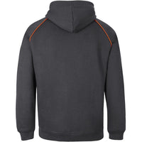 JB's Wear 3CFH Kids & Adults Contrast Fleecy Hoodie - Back View | color:Gunmetal/Orange|view:back