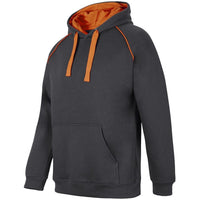 JB's Wear 3CFH Kids & Adults Contrast Fleecy Hoodie - Side View | color:Gunmetal/Orange|view:side