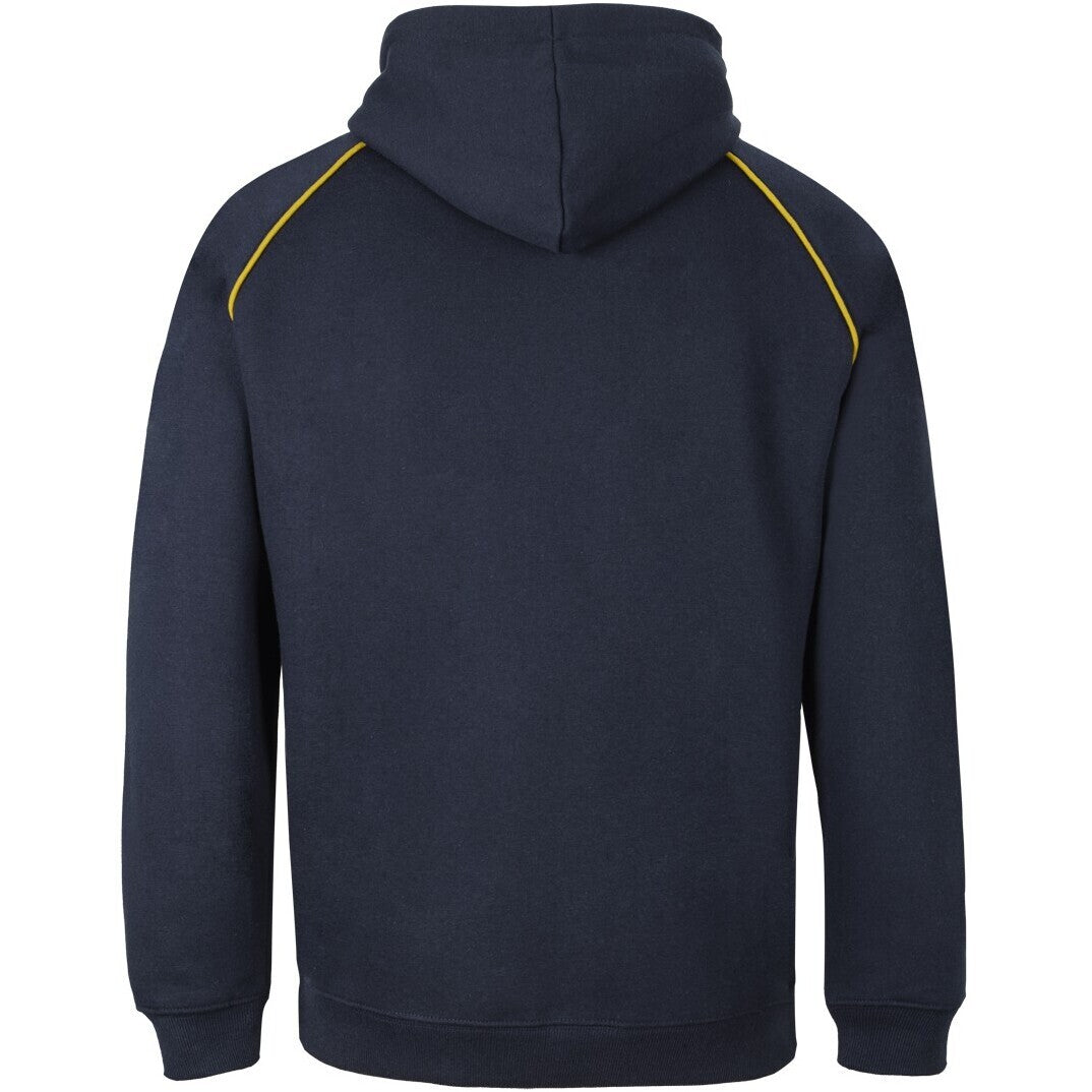 JB's Wear 3CFH Kids & Adults Contrast Fleecy Hoodie - Back View | color:Navy/Gold|view:back