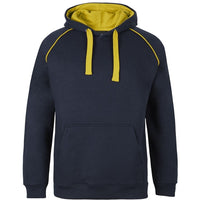JB's Wear 3CFH Kids & Adults Contrast Fleecy Hoodie - Front View | color:Navy/Gold|view:front