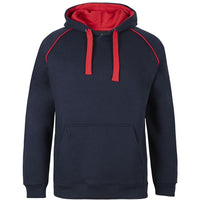 JB's Wear 3CFH Kids & Adults Contrast Fleecy Hoodie - Front View | color:Navy/Red|view:front