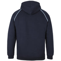 JB's Wear 3CFH Kids & Adults Contrast Fleecy Hoodie - Back View | color:Navy/Sky Blue|view:back