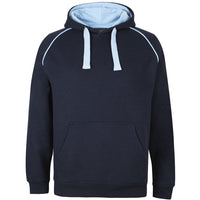 JB's Wear 3CFH Kids & Adults Contrast Fleecy Hoodie - Front View | color:Navy/Sky Blue|view:front
