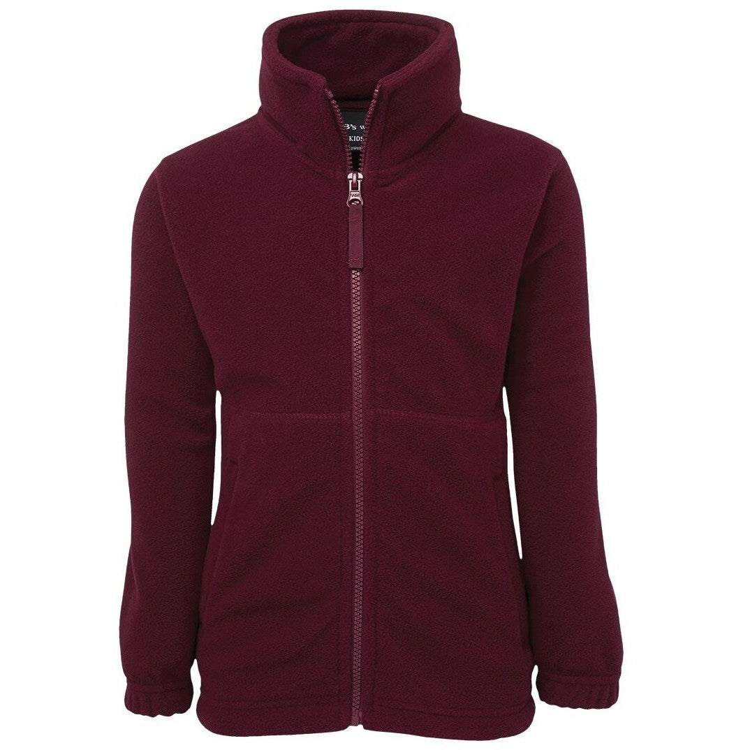 JB's Wear 3FJ Kids & Adults Full Zip Polar - Front View | color:Maroon|view:front