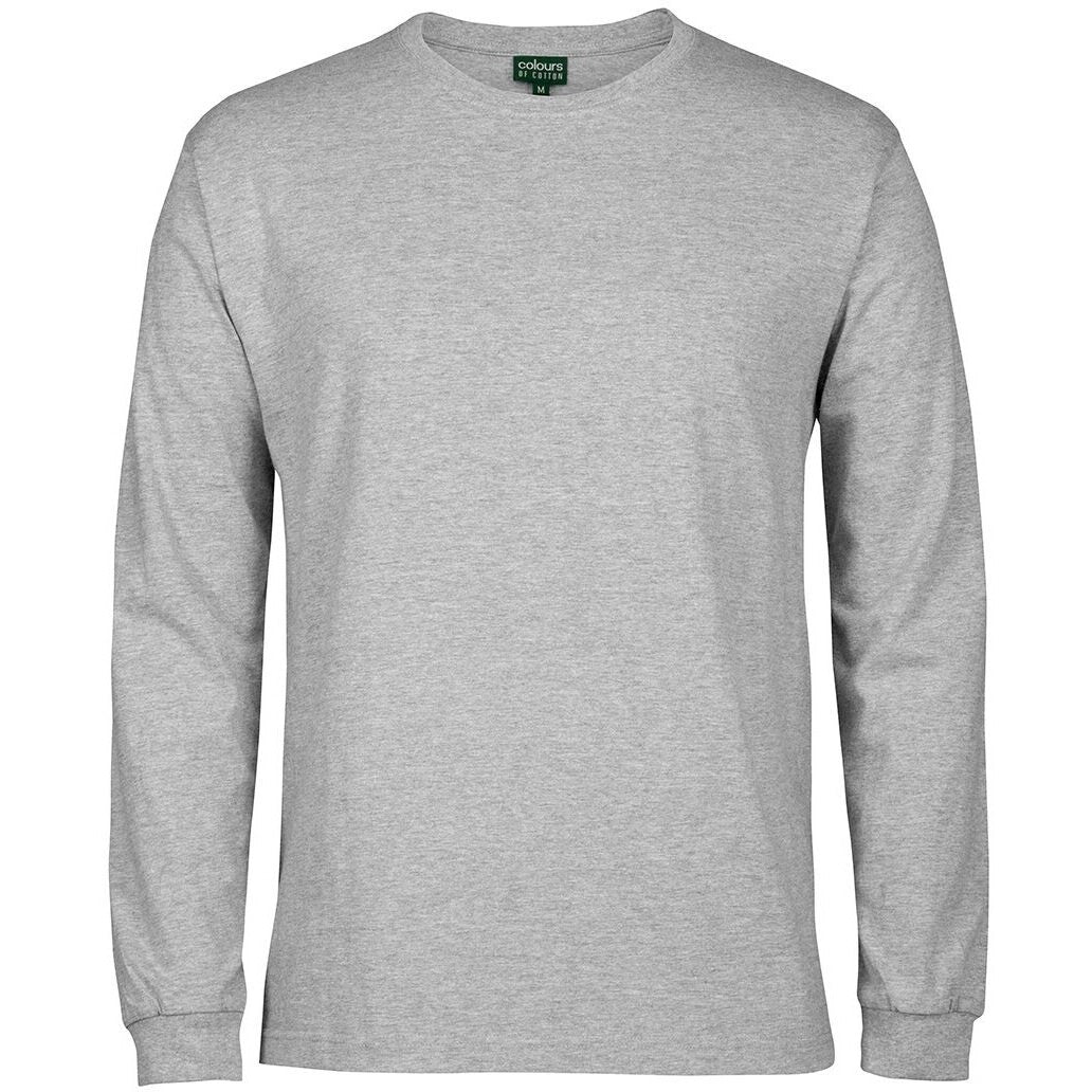 JB's Wear 1LS Kids & Adults Long Sleeve Tee - Front View | color:13% Marle|view:front