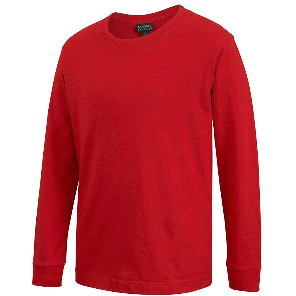 JB's Wear 1LS Kids & Adults Long Sleeve Tee - Side View | color:Red|view:side