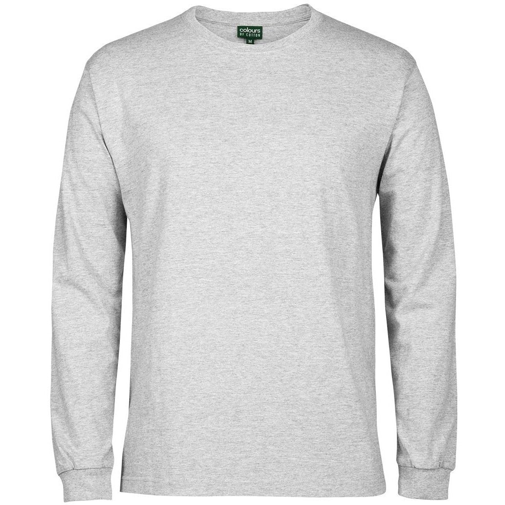 JB's Wear 1LS Kids & Adults Long Sleeve Tee - Front View | color:Snow Marle|view:front