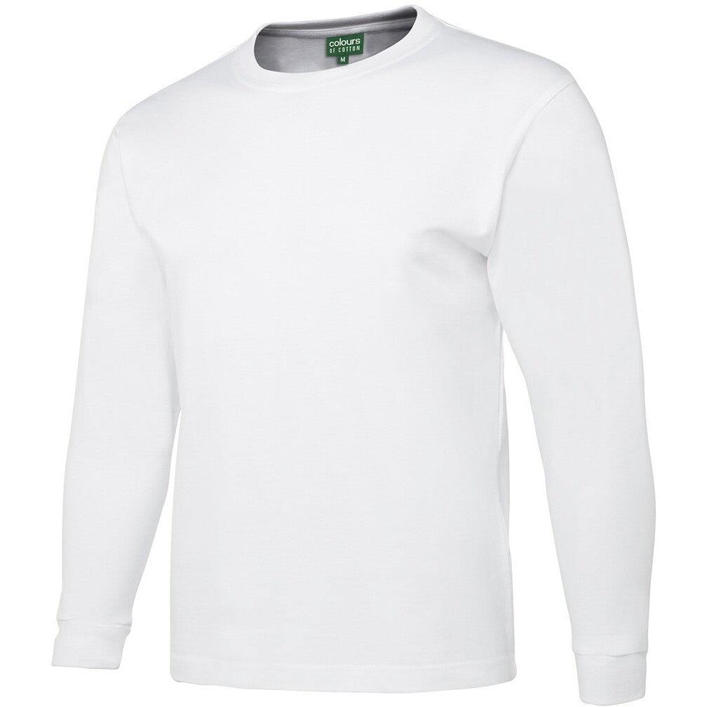 JB's Wear 1LS Kids & Adults Long Sleeve Tee - Side View | color:White|view:side