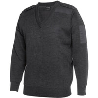 JB's Wear 6EJ Knitted Epaulette Jumper - Side View | color:Charcoal|view:side