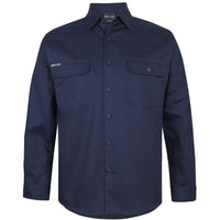 JB's Wear 6WSLL L/S 150G Work Shirt - Front View | color:Navy|view:front