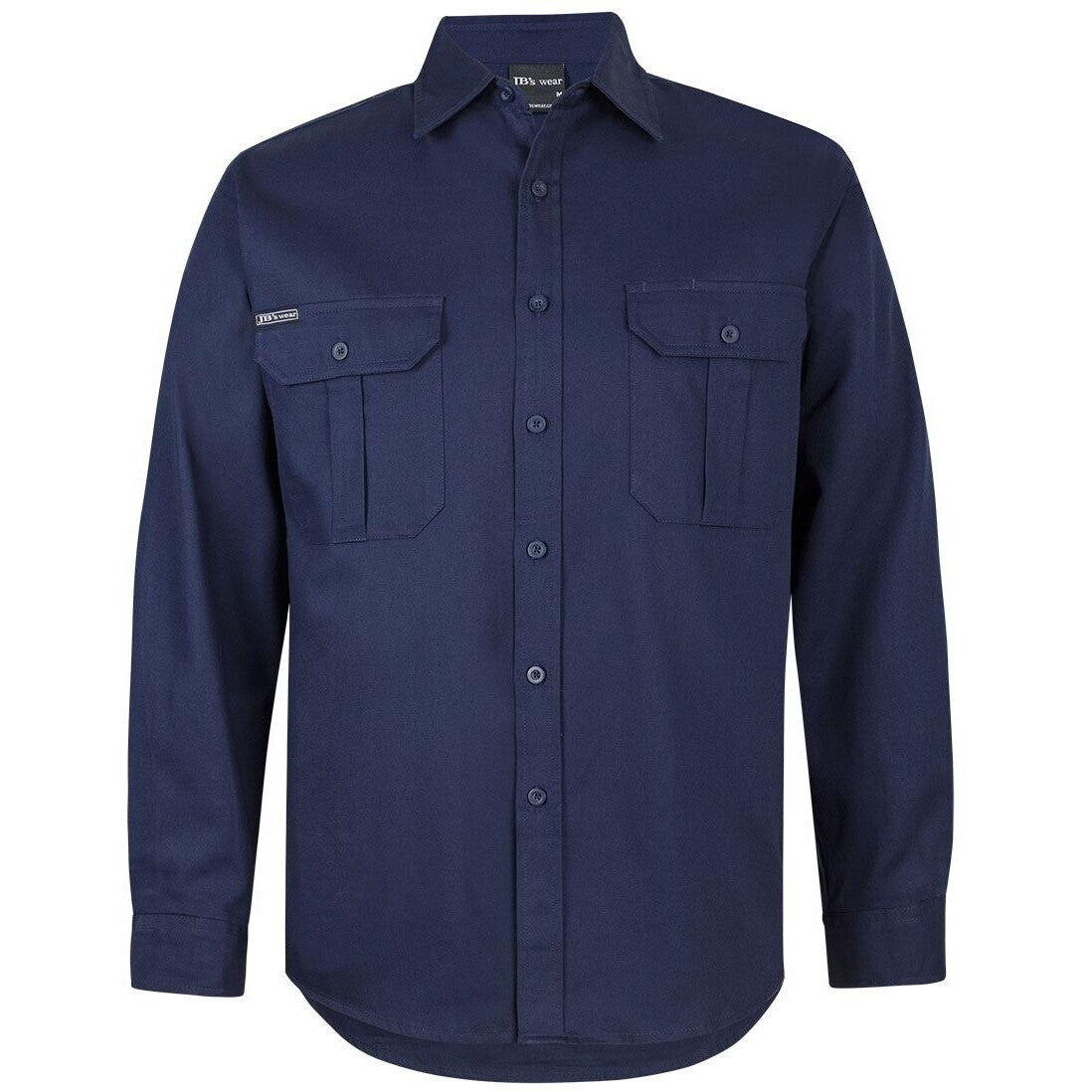 JB's Wear 6WLS L/S 190G Work Shirt - Front View | color:Navy|view:front