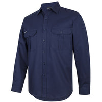 JB's Wear 6WLS L/S 190G Work Shirt - Side View | color:Navy|view:side