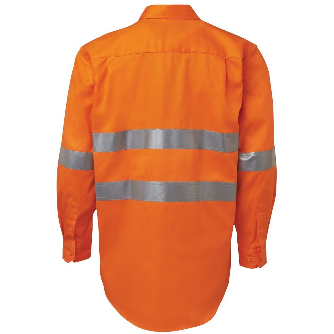 JB's Wear 6HDNL L/S 190G Work Shirt With Reflective Tape - Back View | color:Orange|view:back