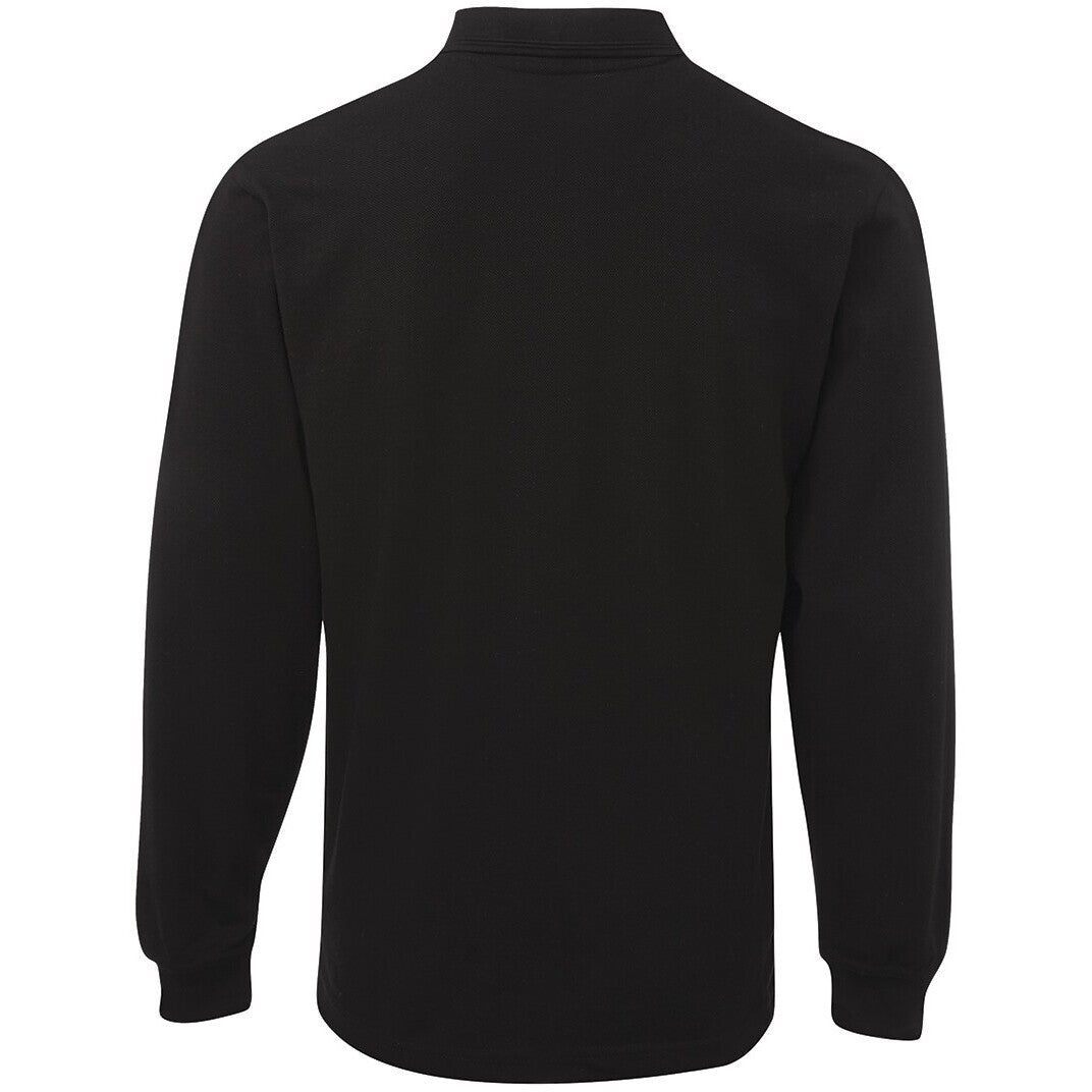 JB's Wear 210XL L/S 210 Polo - Back View | color:Black|view:back