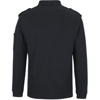 JB's Wear 210EL L/S 250 Epaulette Polo - Back View | color:Black|view:back