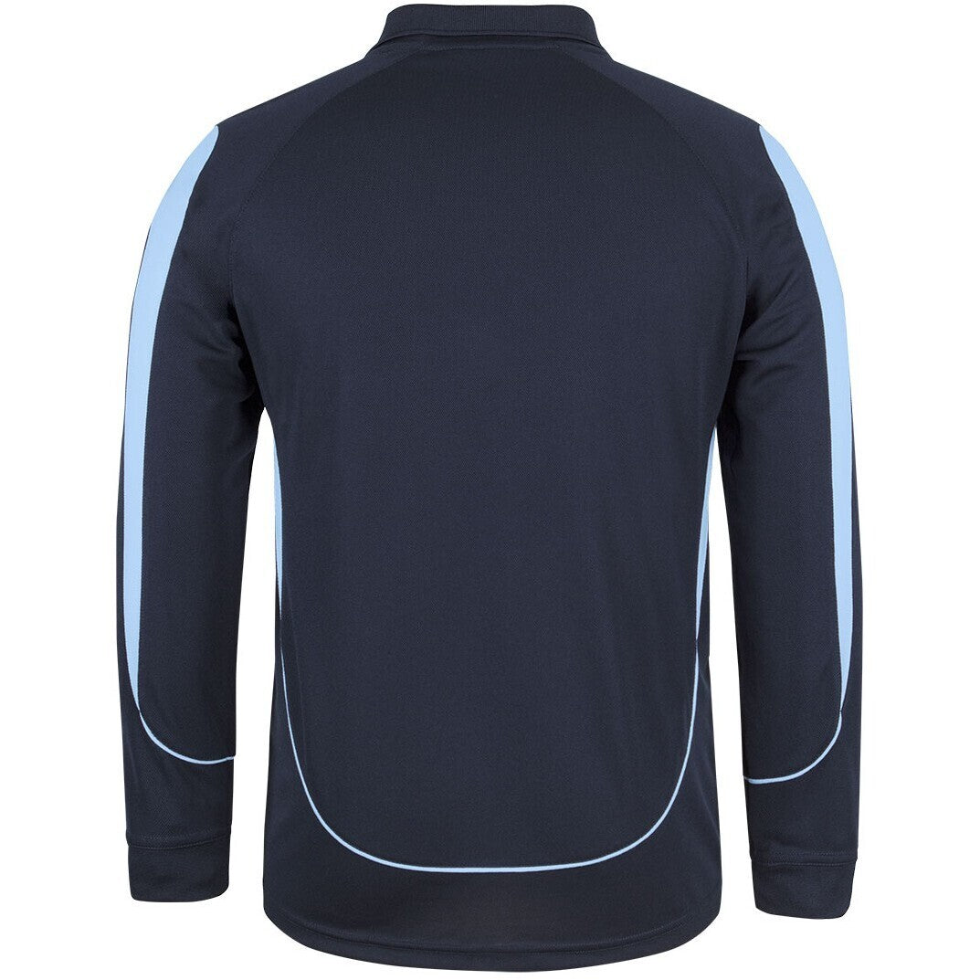 JB's Wear 7BELL L/S Bell Polo - Back View | color:Navy/Lt Blue|view:back