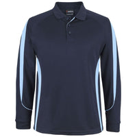 JB's Wear 7BELL L/S Bell Polo - Front View | color:Navy/Lt Blue|view:front