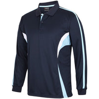 JB's Wear 7CLP L/S Cool Polo - Side View | color:Navy/Ltblue/Wht|view:side
