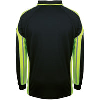 JB's Wear 6SPPL L/S Street Panel Polo - Back View | color:Black/Lime|view:back