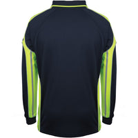 JB's Wear 6SPPL L/S Street Panel Polo - Back View | color:Navy/Lime|view:back