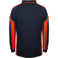 JB's Wear 6SPPL L/S Street Panel Polo - Back View | color:Navy/Orange|view:back