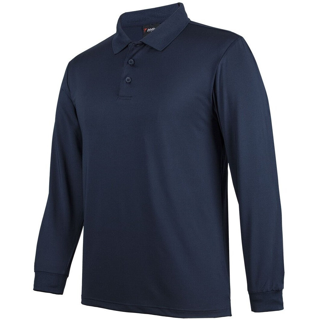 JB's Wear 7STL L/S Stretch Polo - Side View | color:Navy|view:side